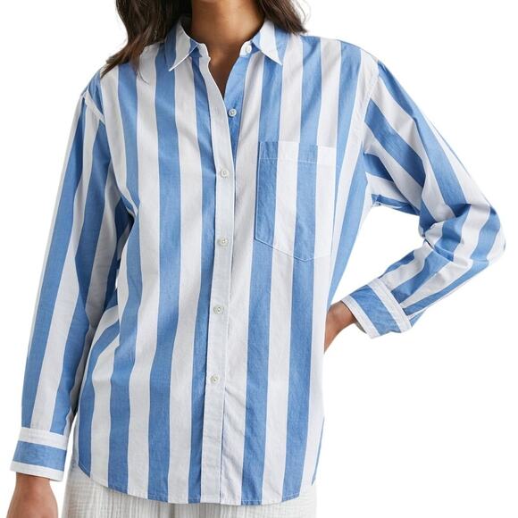 Rails Tops - Rails Arlo Rue Stripe Blue & White Button-Up Shirt Women’s Size M